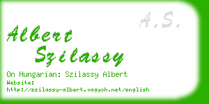 albert szilassy business card